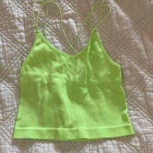 No Boundaries Neon Lime Ribbed Camisole Tank Top L